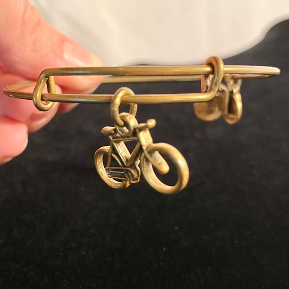 Alex and Ani Charity by Design Bike Rafaelian Gold Bangle Bracelet - Picture 13 of 14